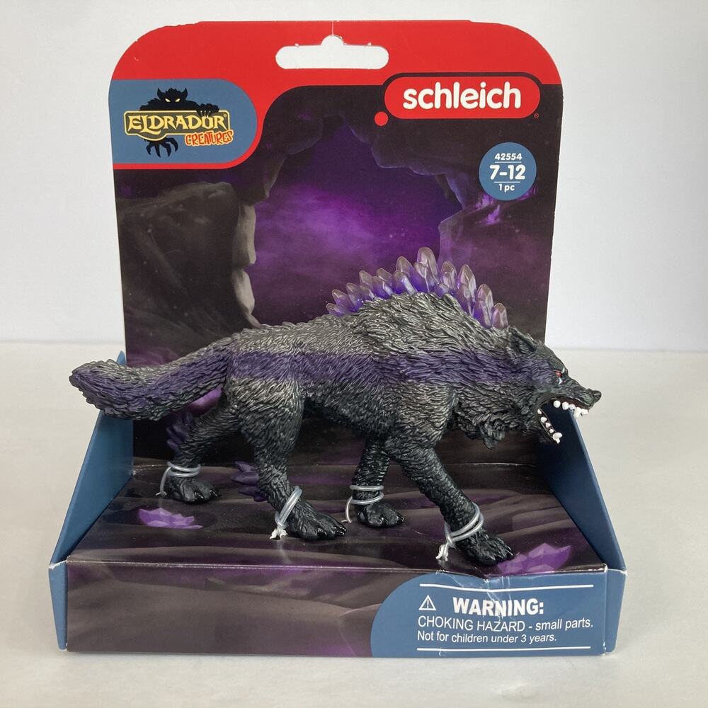 SCHLEICH Eldrador Creatures Shadow Wolf Toy Figure, Grey/Purple 42554 NEW